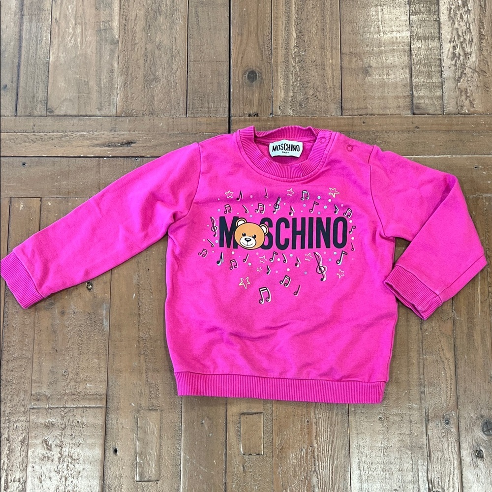 Moschino Kids Fuchsia musical Bear Sweatshirt 9-12 months